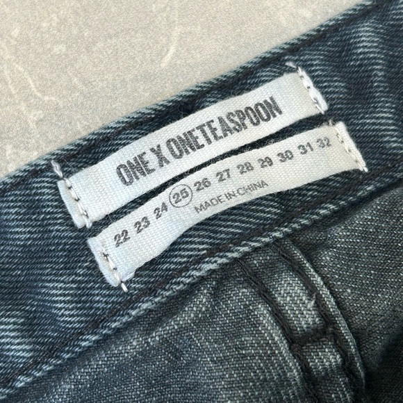 EUC One Teaspoon Fox Black Freebirds Skinny Jeans Destroyed Denim Ankle Zipper - Picture 4 of 13